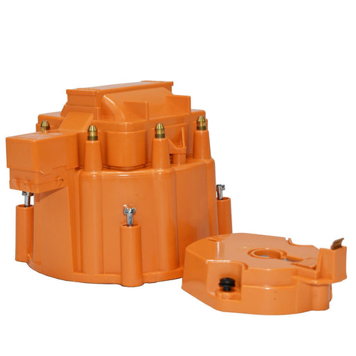 A-Team Performance HEI OEM Distributor Cap, Rotor and Coil Cover Kit 8-cylinder Compatible with Small Block SBC Big Block BBC Chevy Chevrolet Orange - Southwest Performance Parts