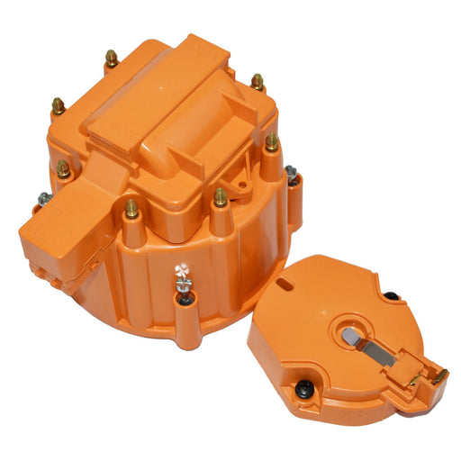A-Team Performance HEI OEM Distributor Cap, Rotor and Coil Cover Kit 8-cylinder Compatible with Small Block SBC Big Block BBC Chevy Chevrolet Orange - Southwest Performance Parts