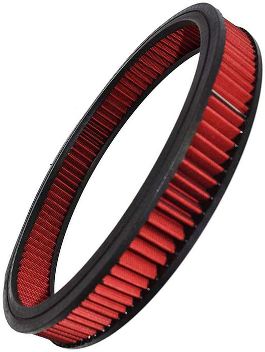 A-Team Performance High Flow Replacement Air Cleaner Washable and Reusable Round Air Filter Element for Buick, Chevrolet, GMC, Ford, Mopar, Oldsmobile, Pontiac 14" X 2" Cotton Fiber Red - Southwest Performance Parts