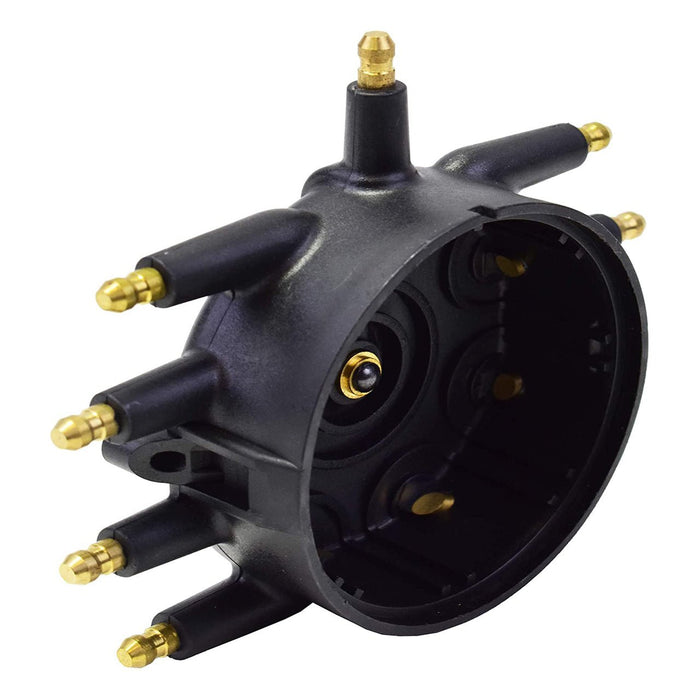 A-Team Performance LOW PROFILE CRAB STYLE REPLACEMENT DISTRIBUTOR &amp; ROTOR CAP MALE BLACK TYPE 85413 - Southwest Performance Parts