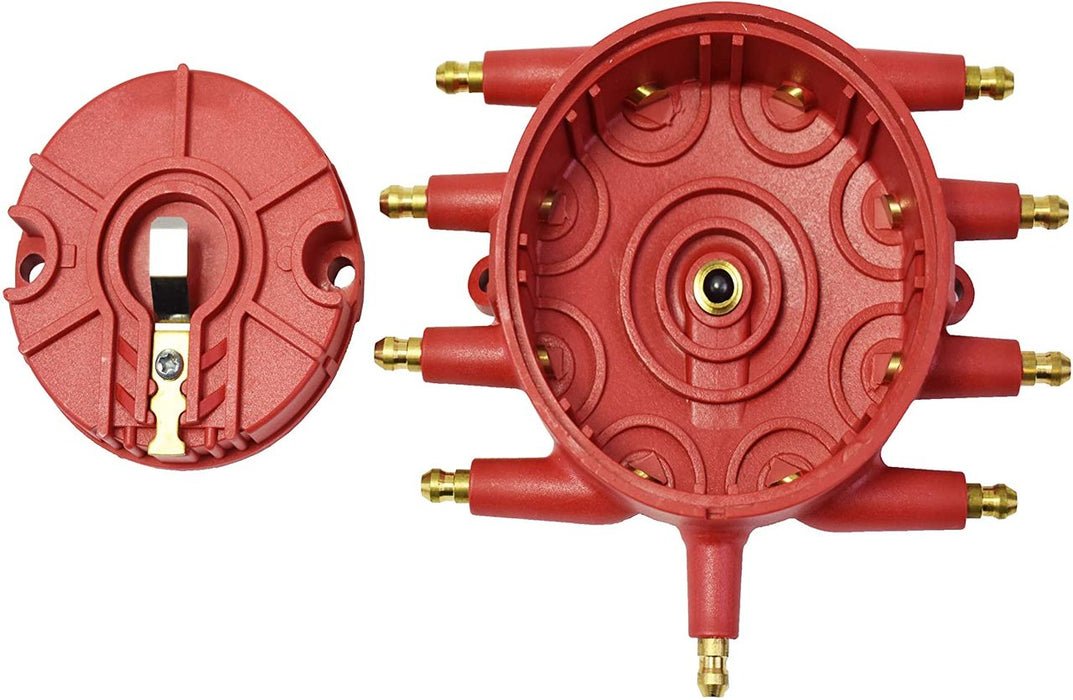A-Team Performance LOW PROFILE CRAB STYLE REPLACEMENT DISTRIBUTOR &amp; ROTOR CAP MALE RED TYPE 85413 - Southwest Performance Parts