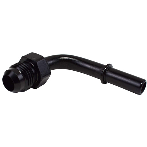 A-Team Performance LS LS1 LS2 LS3 -6 AN Male Thread 90° 5-16" Quick Connect Fuel Rail Adapter Black - Southwest Performance Parts