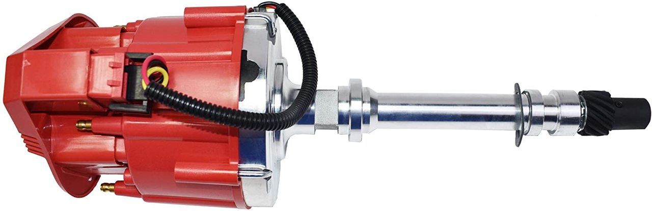 A-Team Performance - Marine HEI Electronic Distributor 65K Coil -  Compatible with 350 454 V8 Mercruiser OMC 5.0 5.7 7.4 (Red Super Cap)