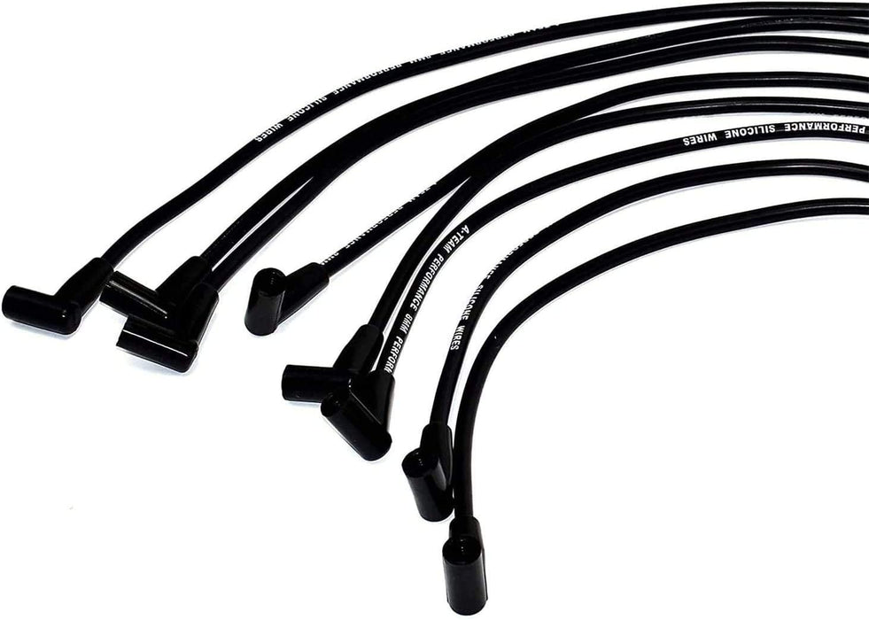 A-Team Performance Pro Series R2R Distributor, 8.0mm Over the Valve Cover Spark Plug Wires, &amp; 50K Volt Coil For GMC Chevrolet SBC 262 283 302 305 307 327 350 400 with Fixed Collar Black - Southwest Performance Parts