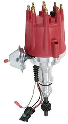 A-Team Performance Pro Series Ready 2 Run Distributor, 8.0mm Spark Plug Wires, 45K Volts Male Canister Style Coil and Coil Wire Kit For Ford SB Small Block Windsor 289-302W, V8 Red Cap - Southwest Performance Parts
