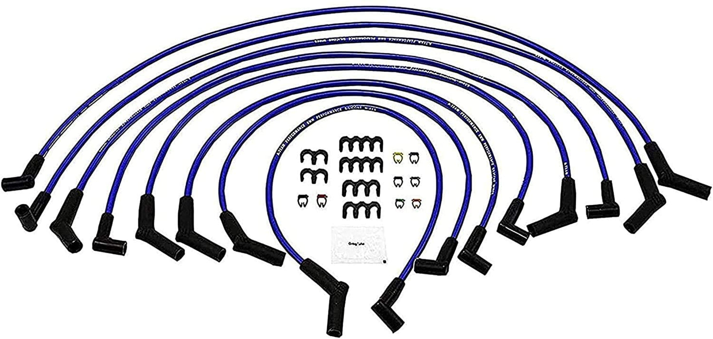 A-Team Performance Pro Series Ready 2 Run Distributor, 8.0mm Spark Plug Wires, 50K Volts E-Coil and Coil Wire Kit For Ford SB Small Block Windsor 289-302W, V8 Blue Cap - Southwest Performance Parts