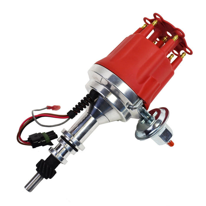 A-Team Performance Pro Series Ready to Run R2R Distributor For Ford 144 170 200 250, I6 Engine, 5-16 Hex Shaft, Red Cap - Southwest Performance Parts