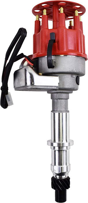 A-Team Performance R2R Ready 2 Run Complete Distributor Compatible with Pontiac V8 301 326 350 387 400 421 428 455 Two-Wire Installation Red Cap - Southwest Performance Parts