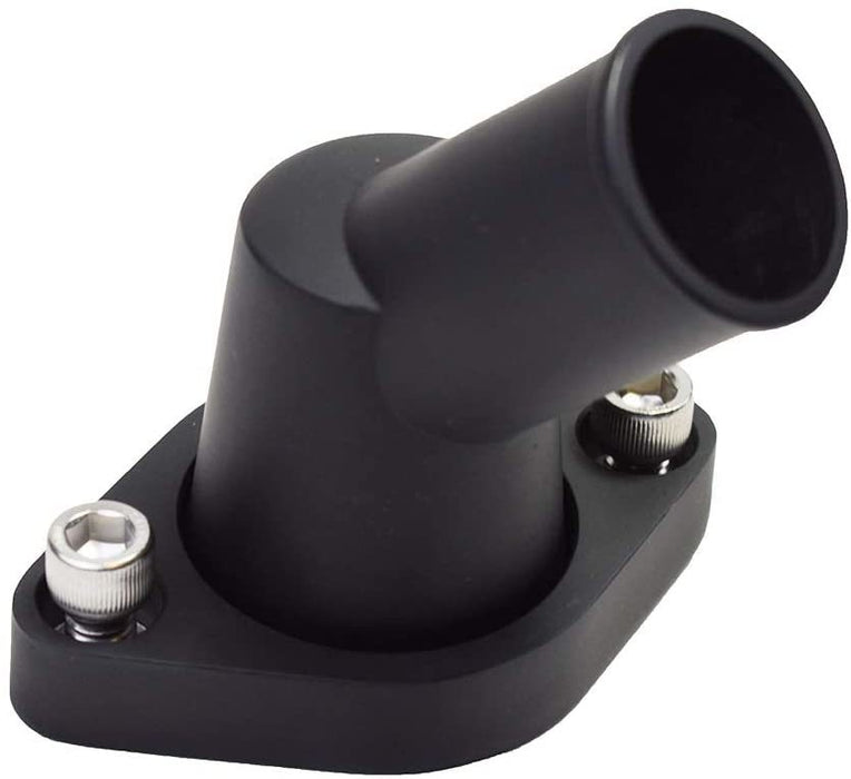 A-Team Performance SBC BBC CHEVY 45 SWIVEL BLACK WATER NECK THERMOSTAT HOUSING 327 350 396 454 - Southwest Performance Parts