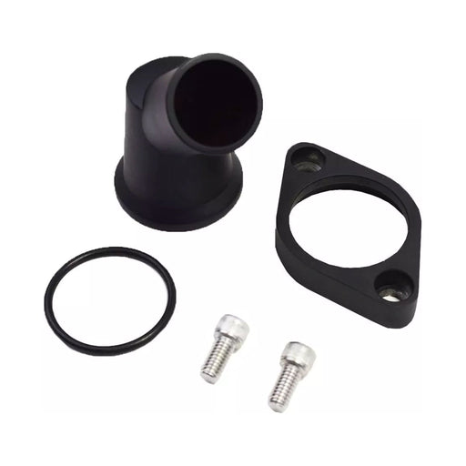 A-Team Performance SBC BBC CHEVY 45 SWIVEL BLACK WATER NECK THERMOSTAT HOUSING 327 350 396 454 - Southwest Performance Parts