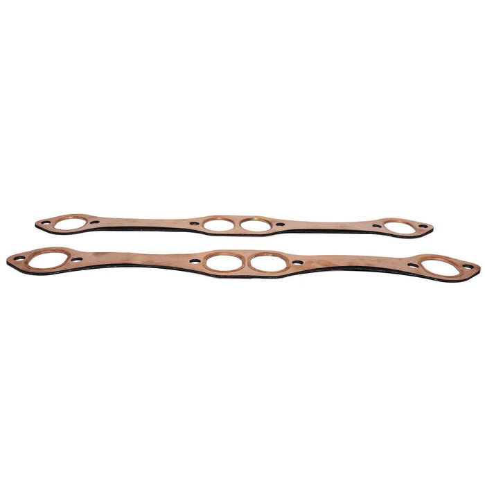 A-Team Performance Oval Port Copper Header Exhaust Gaskets Compatible with Small Block SBC Chevrolet 262 267 283 302 305 327 at MechanicSurplus.com