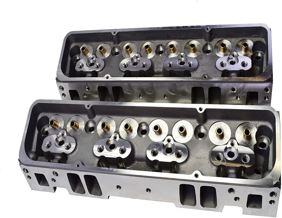 A-Team Performance SBC Small Block Chevy GM Angle Plug Aluminum Cylinder Head Set 64cc 2.02-1.60 - Southwest Performance Parts