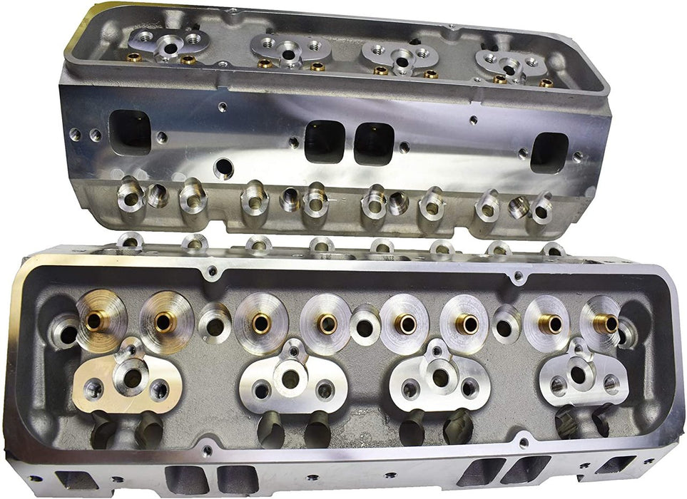 A-Team Performance SBC Small Block Chevy GM Straight Plug Aluminum Cylinder Head Set 64cc 2.02-1.60 - Southwest Performance Parts