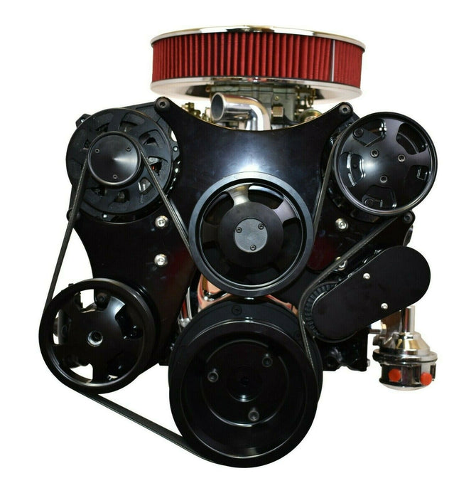 A-Team Performance Serpentine Front Drive System Small Block Compatible with Chevy BLACK - Southwest Performance Parts