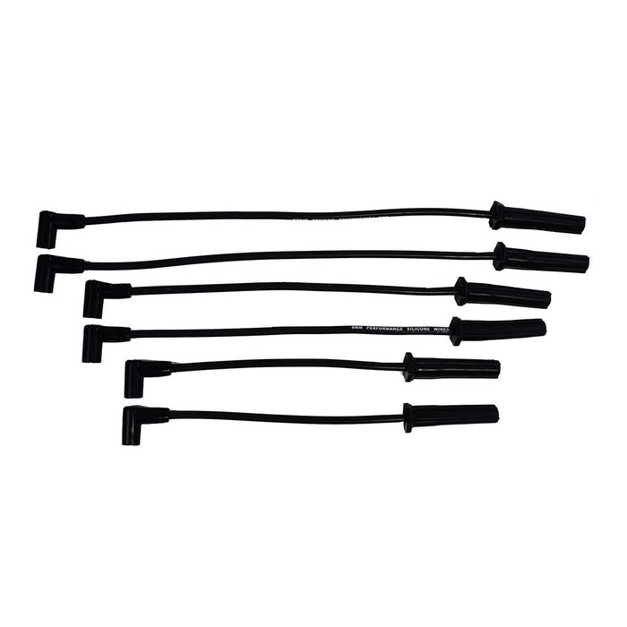 A-Team Performance Silicone Spark Plug Wires Set Automotive Ignition Wires Accessories Compatible with AMC Jeep 199 232 252 258 282 Straight 6 Wires Black 8.0mm - Southwest Performance Parts