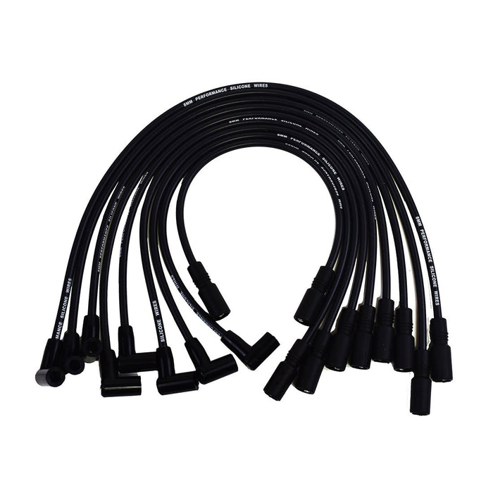 A-Team Performance Silicone Spark Plug Wires with Black 90 Degree Boot SBC Compatible with Chevy GMC Truck SUV Vortec 5.0L 5.7L 5700 350 1996-2003 Black 8.0mm - Southwest Performance Parts