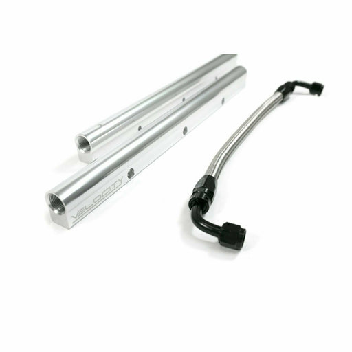 A-Team Performance SILVER ALUMINUM FUEL RAIL W MIDDLE PIPE LS LS1 LS3 LS6 LSX ENGINE W HARDWARE INC - Southwest Performance Parts