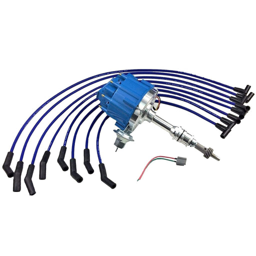 A-Team Performance SMALL BLOCK FORD SBF 221 260 289 302 BLUE HEI Distributor + 8mm SPARK PLUG WIRES - Southwest Performance Parts