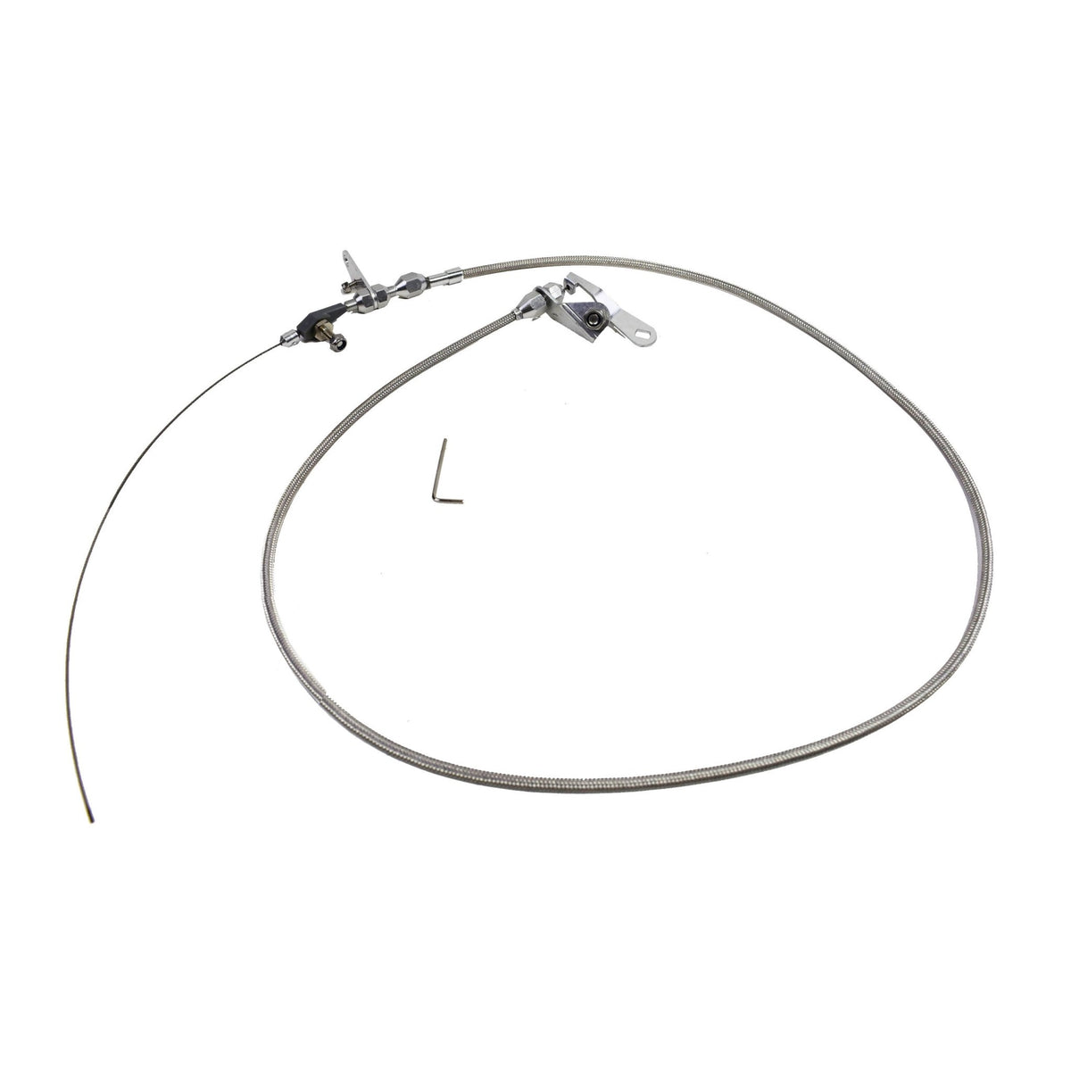 Stainless Braided Kick Down Cable Transmission Detent For Ford C4 Tran