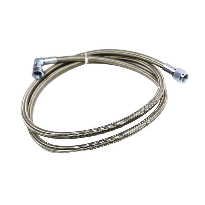 A-Team Performance Steel Braided Turbo Oil Feed Line 60" Length -4AN 90 degree straight Hose End Pressure Stainless Remote Turbocharger Sensor Teflon 4 AN - Southwest Performance Parts