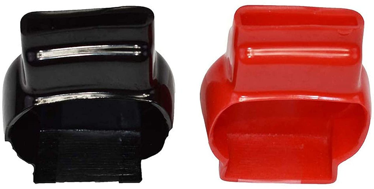 A-Team Performance Universal Flexible Vinyl Military Spec Battery Terminal Covers, Copper Plating UL94 Flame Class V-2 Positive, and Negative, Red and Black - Southwest Performance Parts