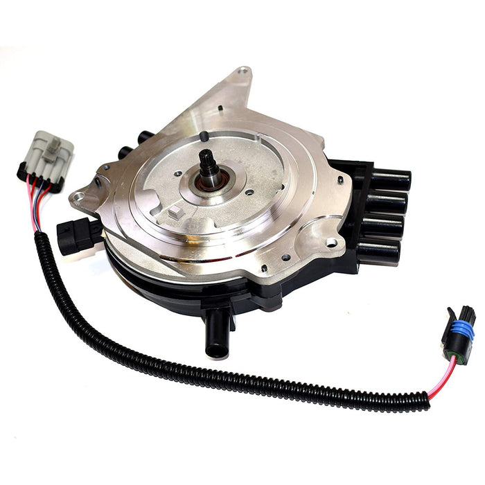 A-Team Performance Complete OptiSpark Spline Drive Distributor with Wiring Harness Compatible With Chevy GMC Chevrolet 92-94 LT1 V8 5.7L Black Cap